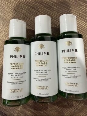 3 x Philip B - Peppermint Avocado Shampoo 60 ml Each NEW